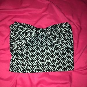 fun printed, cropped tube top with bow